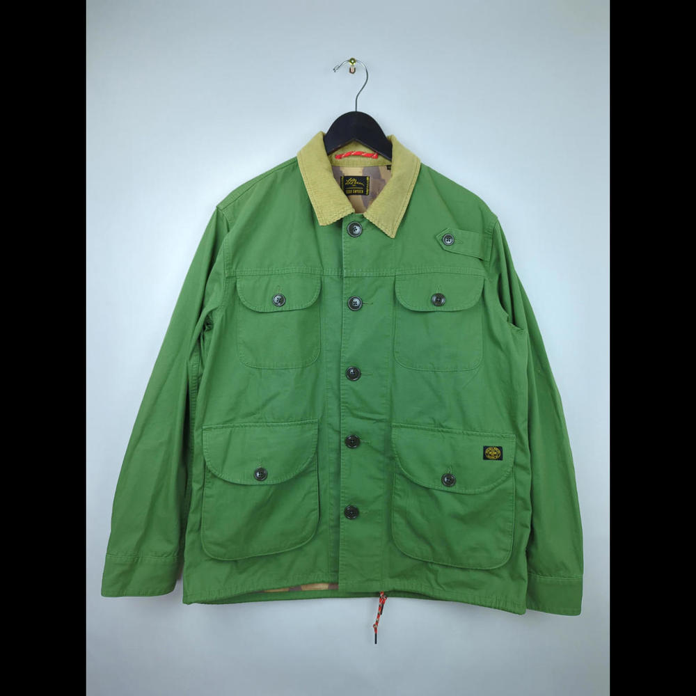 LL BEAN x TODD SNYDER Men's Sz M Four Pocket Fishing Jacket Green Coat Camo